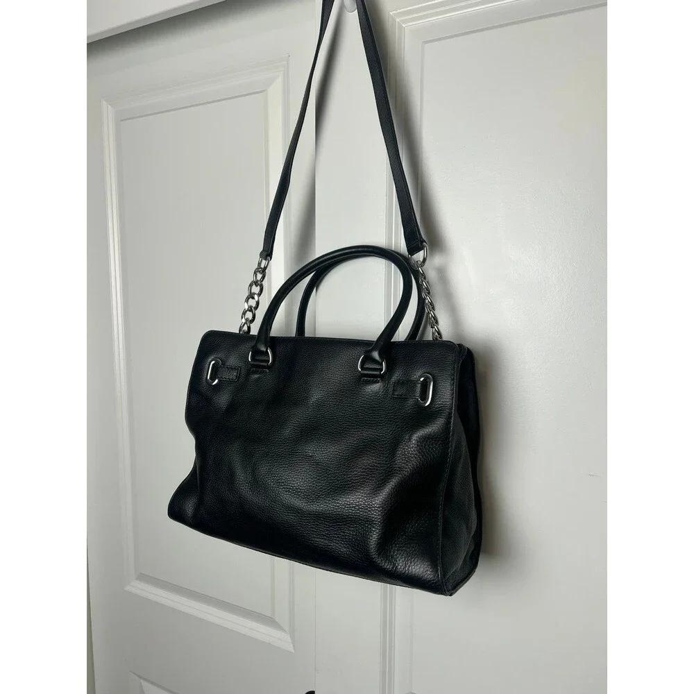 Black Michael kors Hamilton large pebbled leather
